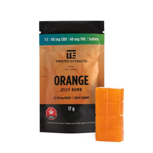 1:1 Orange Jelly Bomb | Sativa | 1:1 40 mg | Twisted Extracts